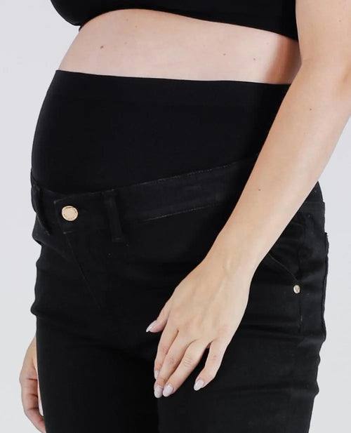Bandeau de grossesse sans couture belt noir, cache cœur