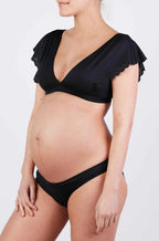 Bikini de grossesse bloom noir, cache cœur
