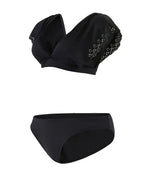 Bikini de grossesse bloom noir, cache cœur