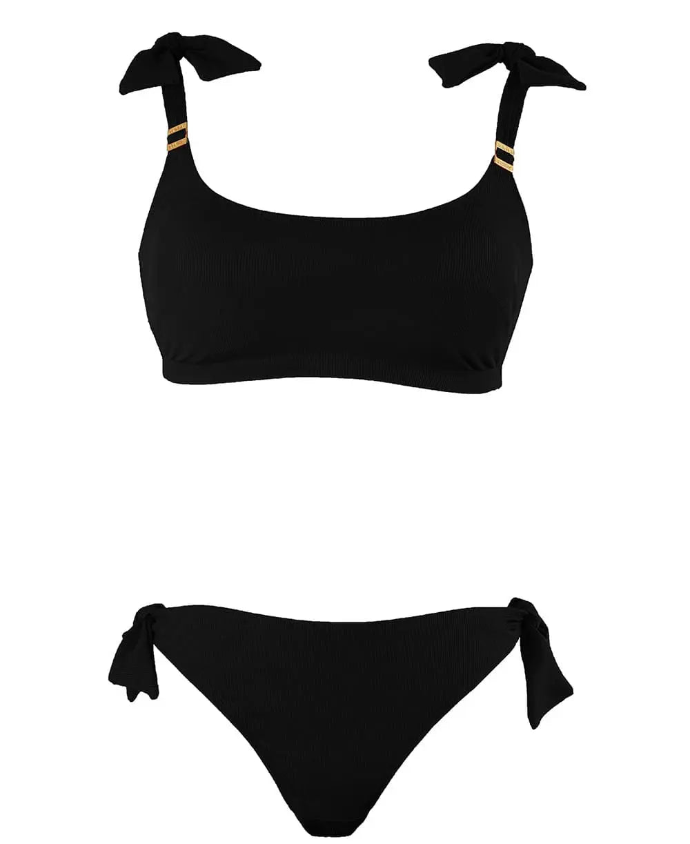 Bikini de grossesse porto vecchio noir, cache cœur