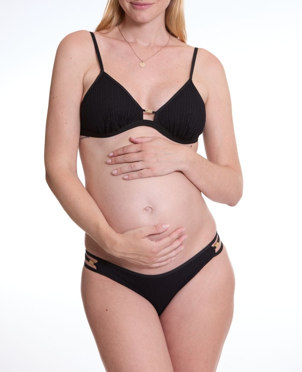 Milos Triangle Maternity Bikini - Black