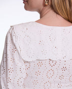 Blouse de grossesse et allaitement Clothilde - Blanc