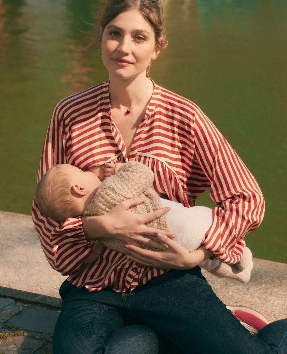 Blusa premaman e per l'allattamento Madeleine - Rame