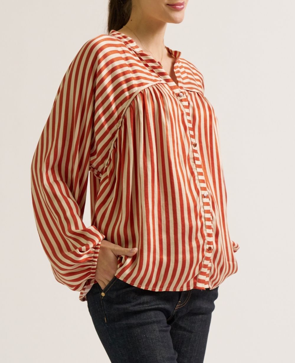 Blusa premaman e per l'allattamento Madeleine - Rame
