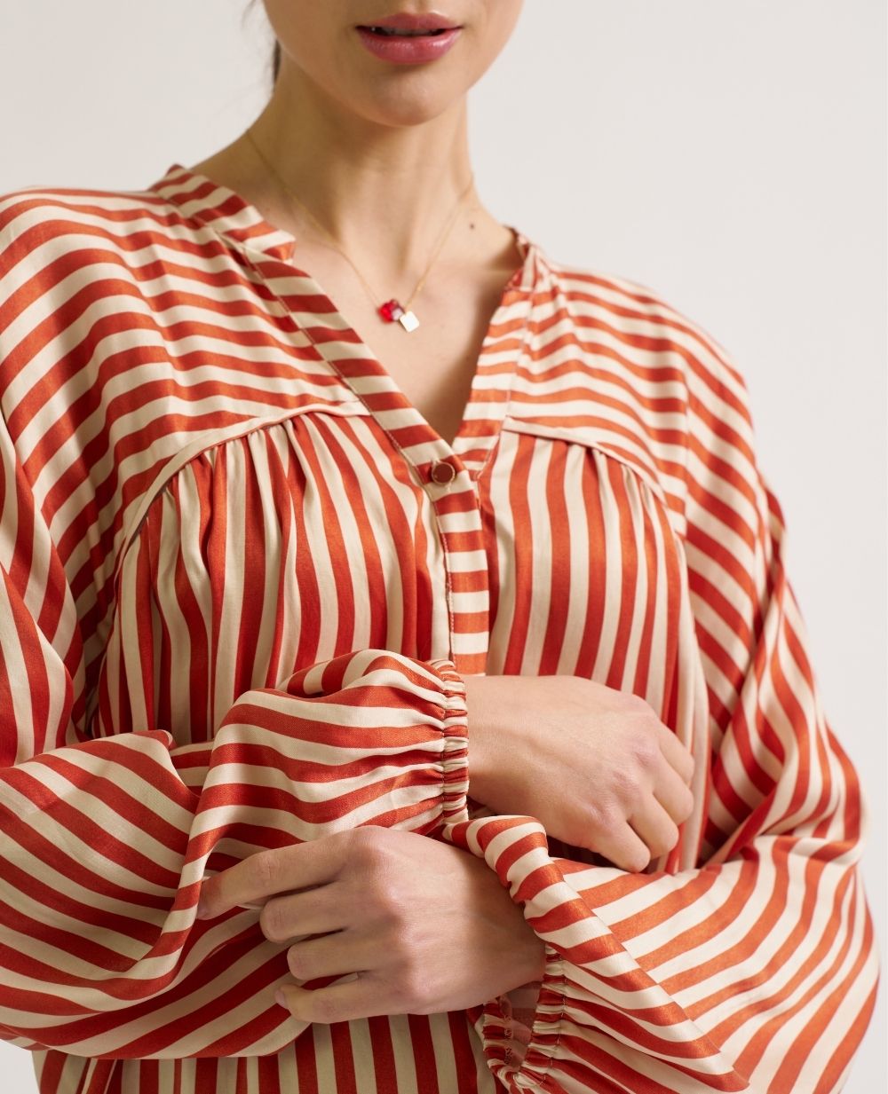Blusa premaman e per l'allattamento Madeleine - Rame