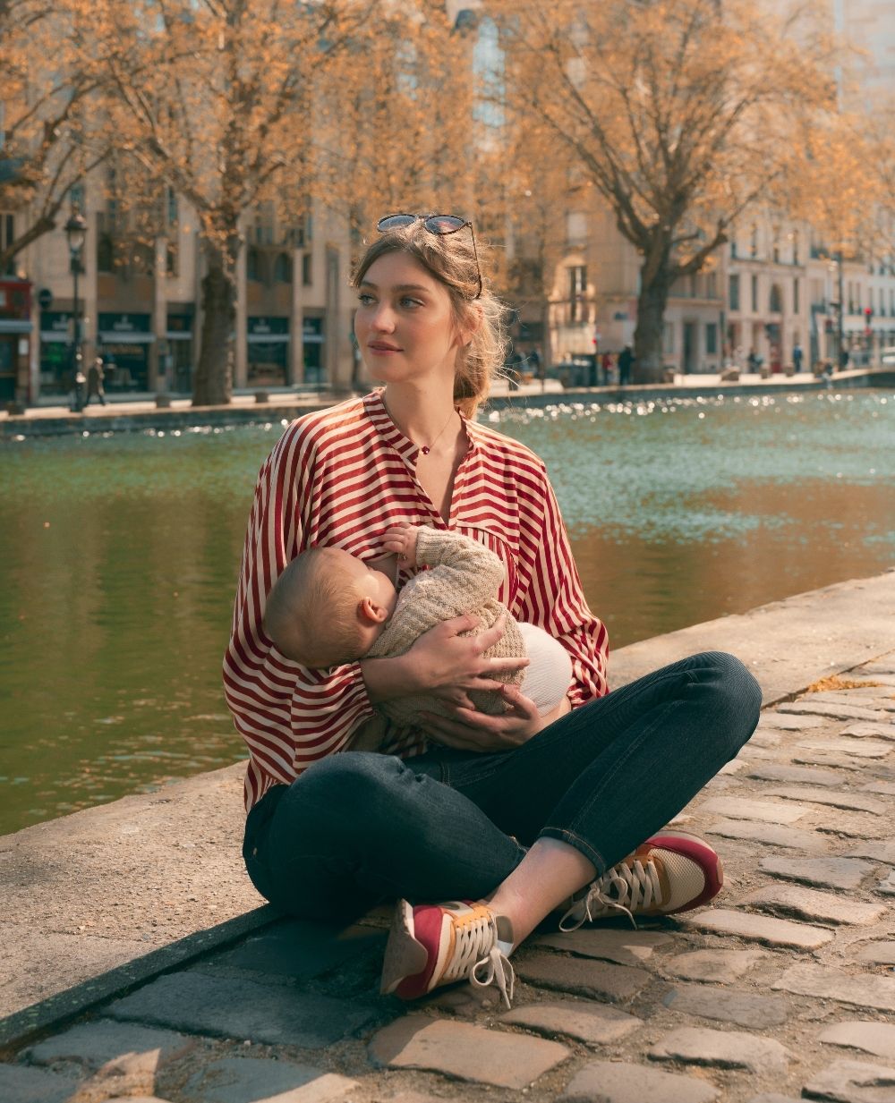 Blusa premaman e per l'allattamento Madeleine - Rame