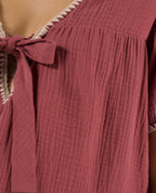 Blusa e camicia per l'allattamento Soraya - Prune