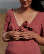 Blusa e camicia per l'allattamento Soraya - Prune
