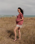 Blusa e camicia per l'allattamento Soraya - Prune