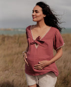 Blusa e camicia per l'allattamento Soraya - Prune