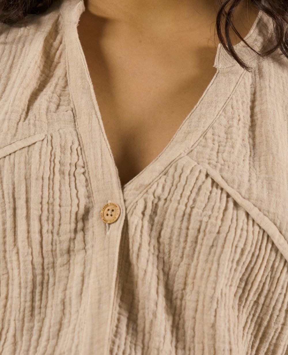 Sarah Nursing Blouse and Shirt - Beige