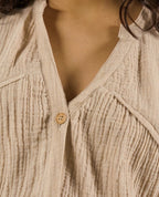 Sarah Nursing Blouse and Shirt - Beige