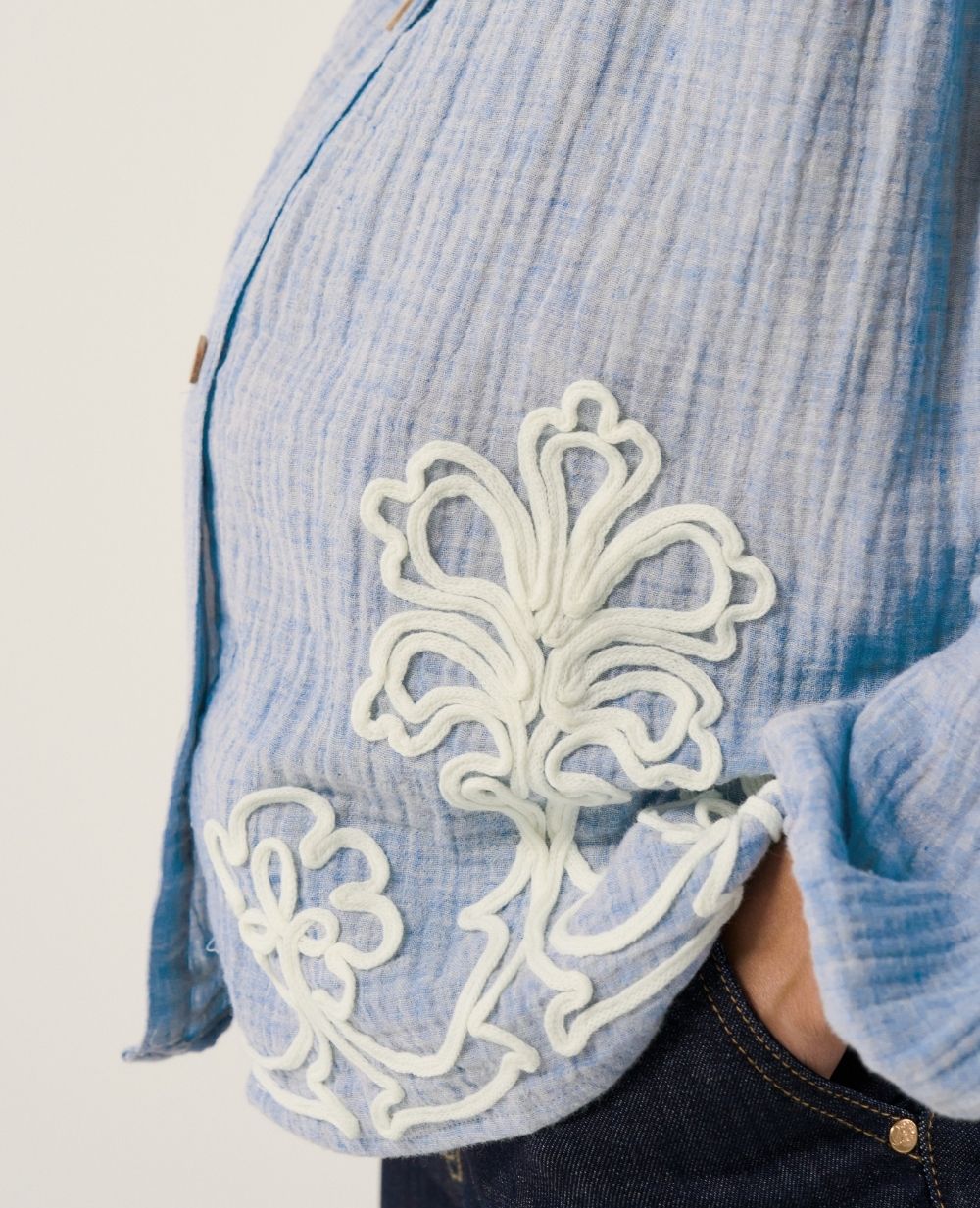 Blusa e camicia da allattamento Sarah - Bleu