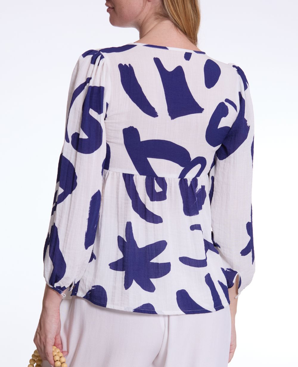 Corfou Balloon Sleeve Blouse - Multicolor