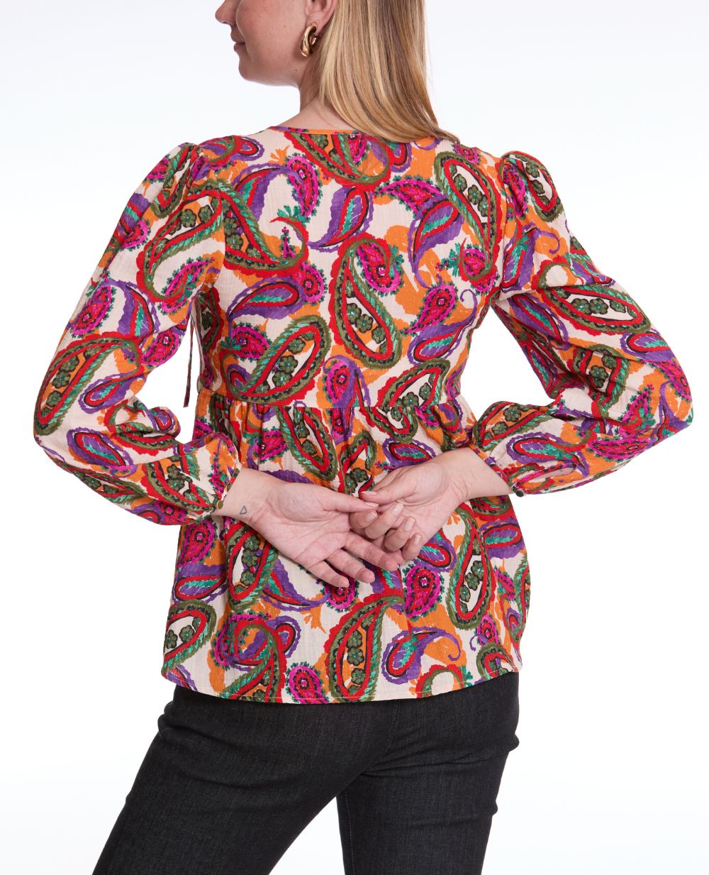 Latina Balloon Sleeve Blouse - Multico