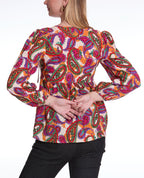 Latina Balloon Sleeve Blouse - Multico
