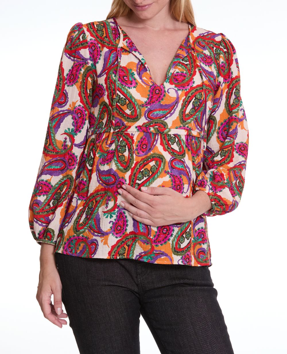Latina Balloon Sleeve Blouse - Multico