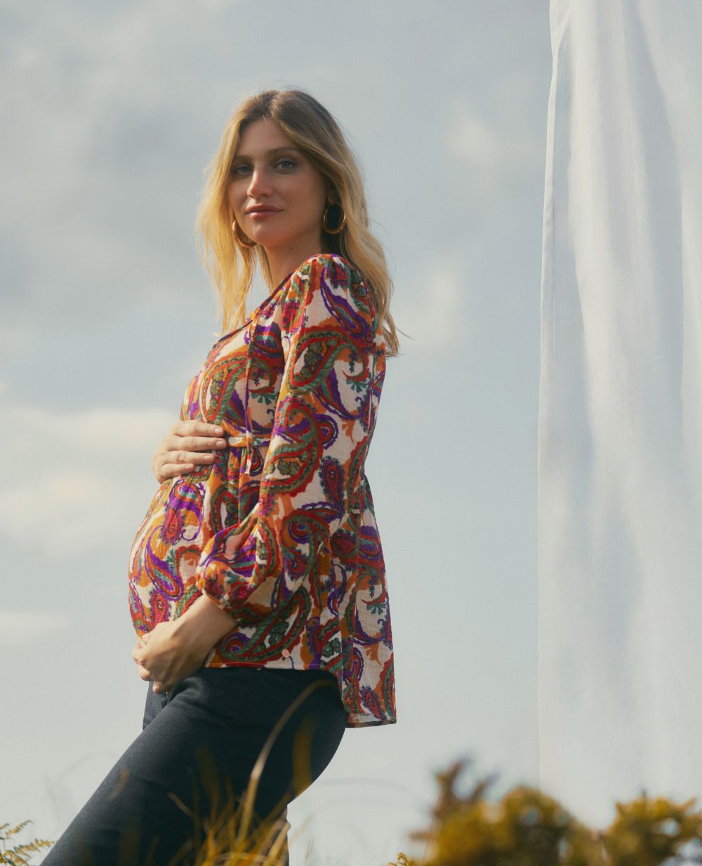 Latina Balloon Sleeve Blouse - Multico