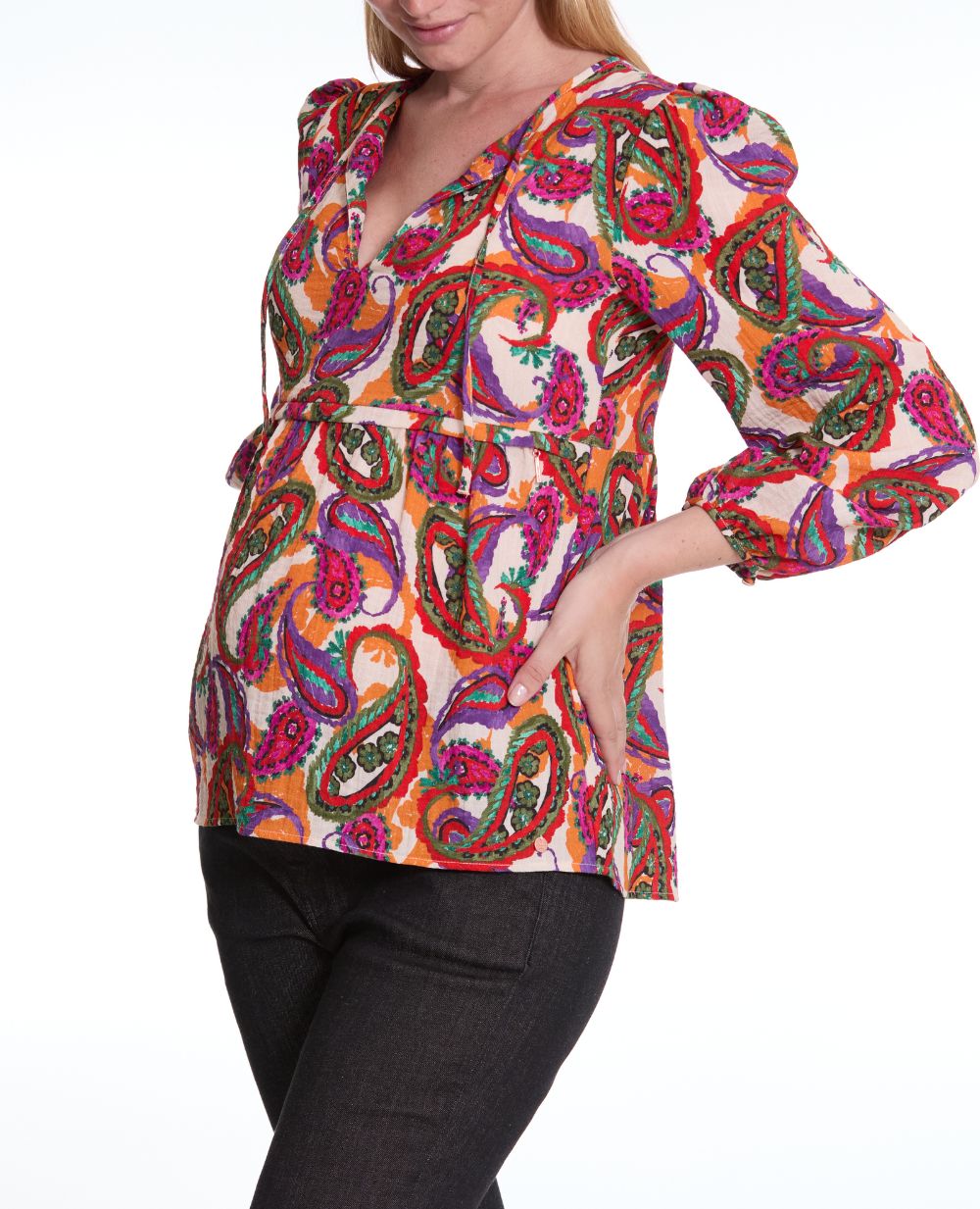 Blouse manches ballon Latina multicolor