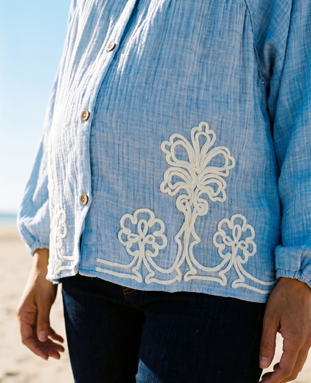 Blusa e camicia da allattamento Sarah - Bleu