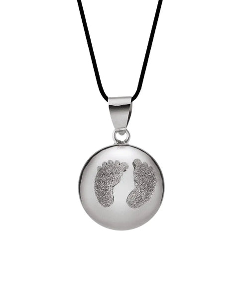 Bola de grossesse babyfeet black rhodium, cache cœur
