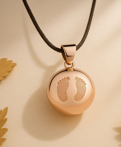 Bola de grossesse - Babyfeet - doré à l'or fin rose