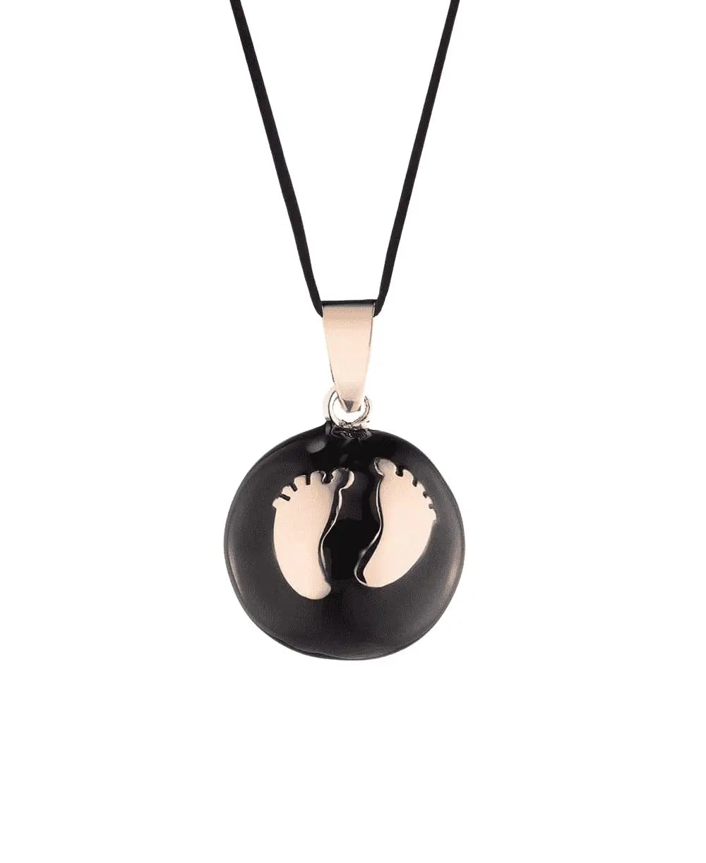 Bola de grossesse babyfeet email noir, cache cœur