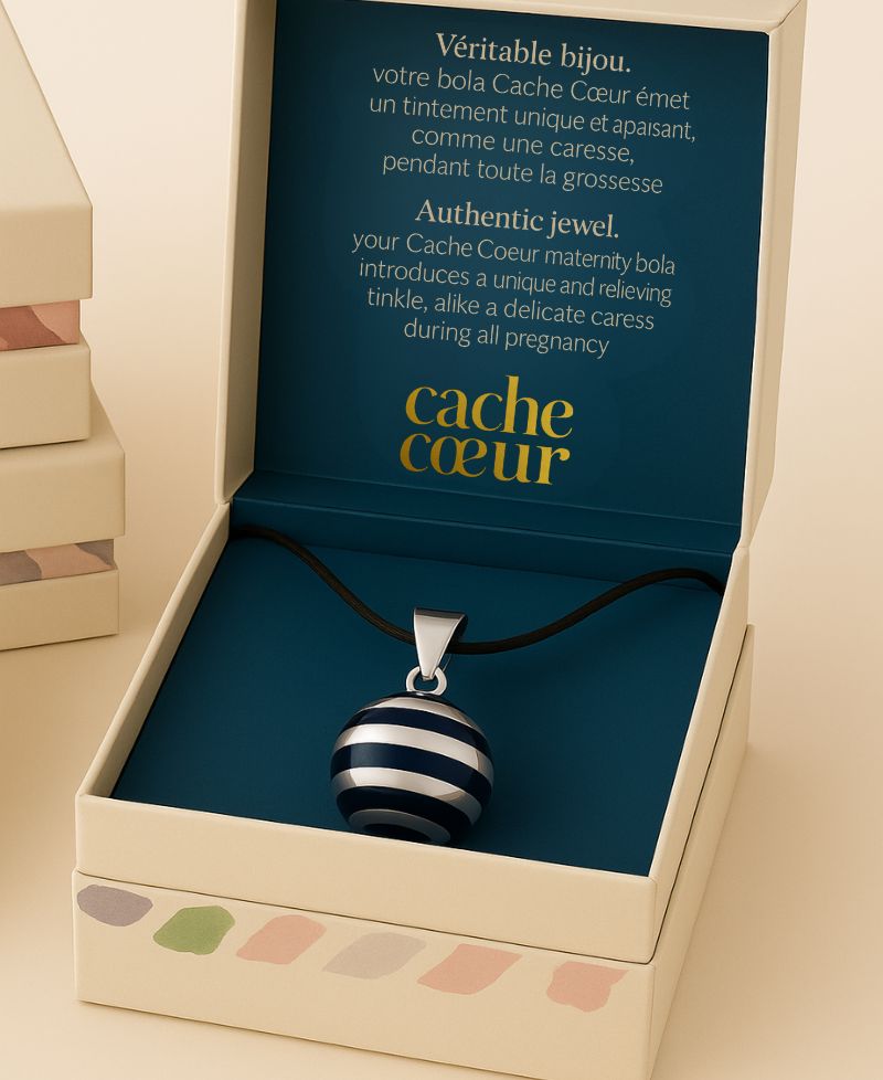 Breton Maternity Bola - Marine / Rhodium Silver Stripe