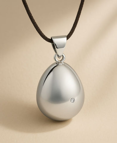 Pregnancy bola - Egg Rhodium - Swarovski crystal