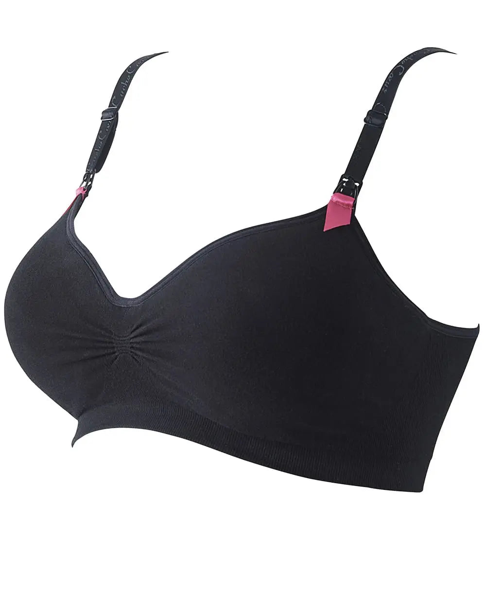 Brassière d’allaitement essentiel noir, cache cœur