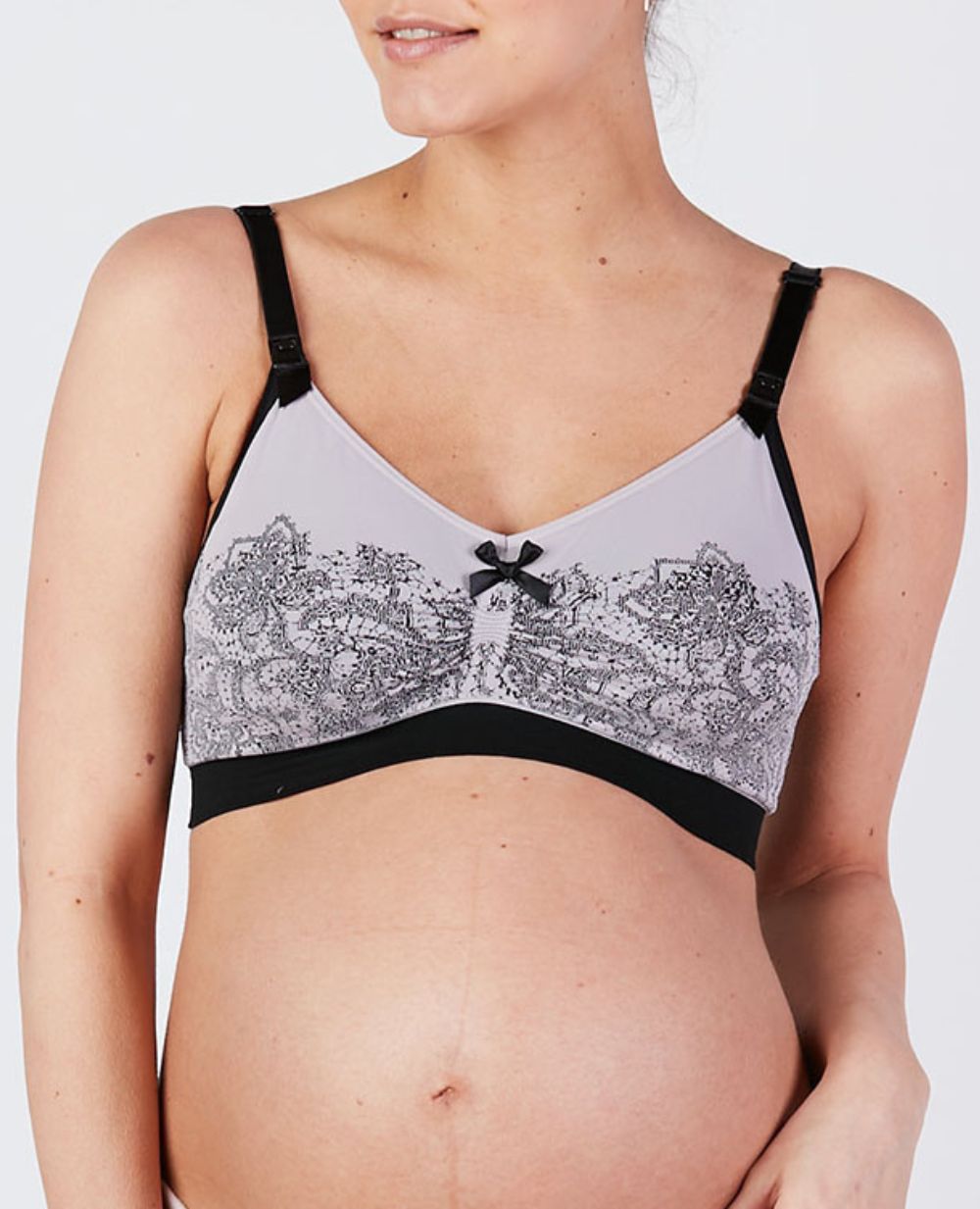 Seamless Maternity and Nursing Bra Illusion Lace