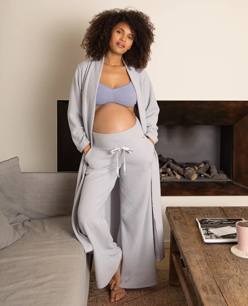 Brassière de grossesse et d’allaitement organic bleuet,