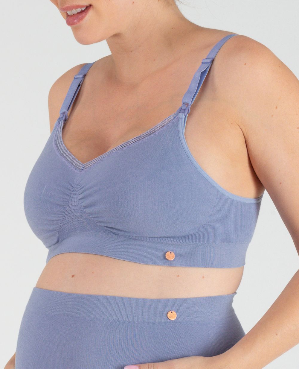 Organic sky blue pregnancy and nursing bra