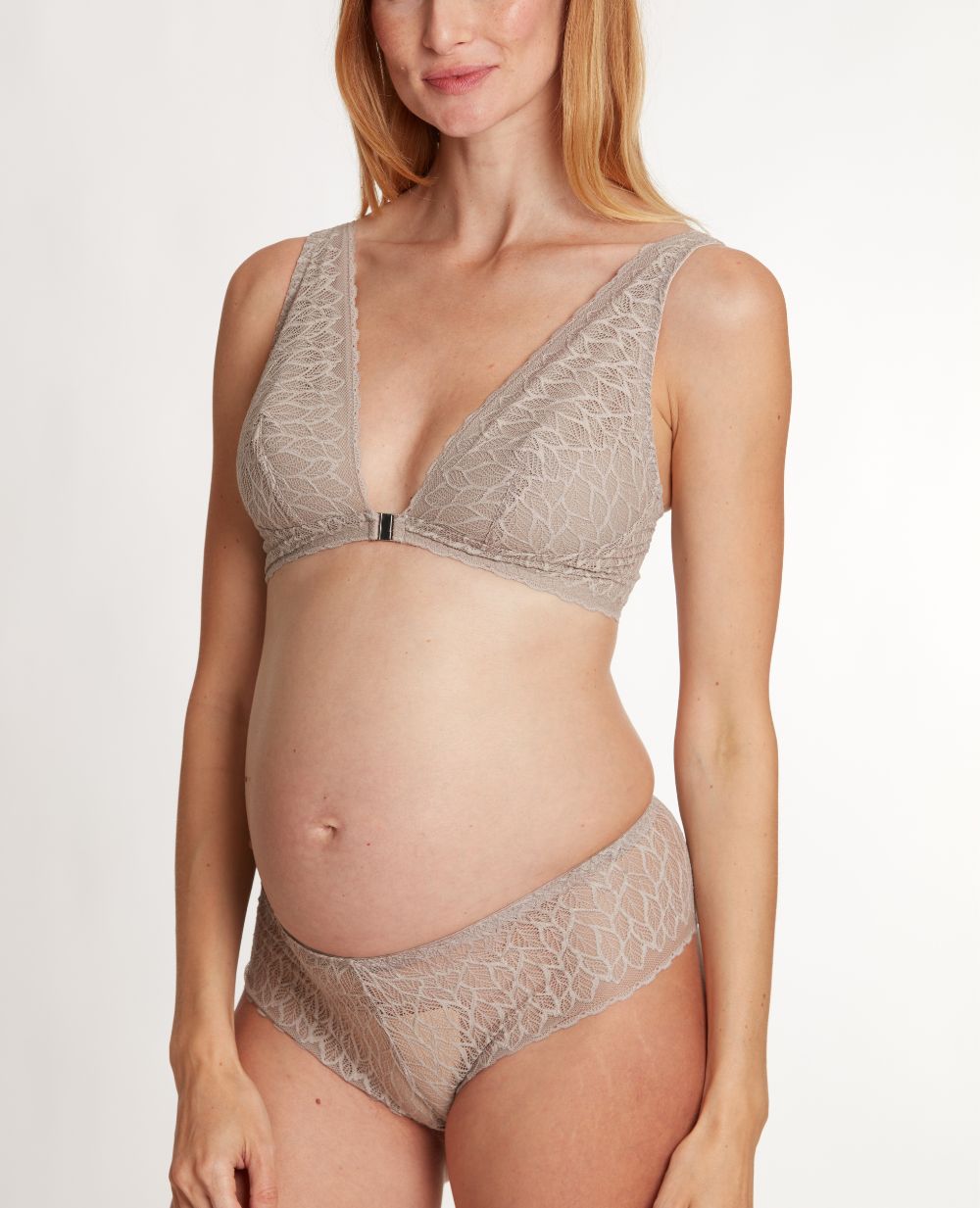 Bliss taupe maternity and nursing bra
