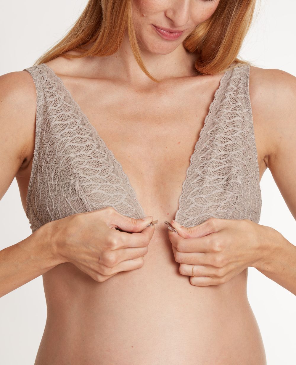 Bliss taupe maternity and nursing bra