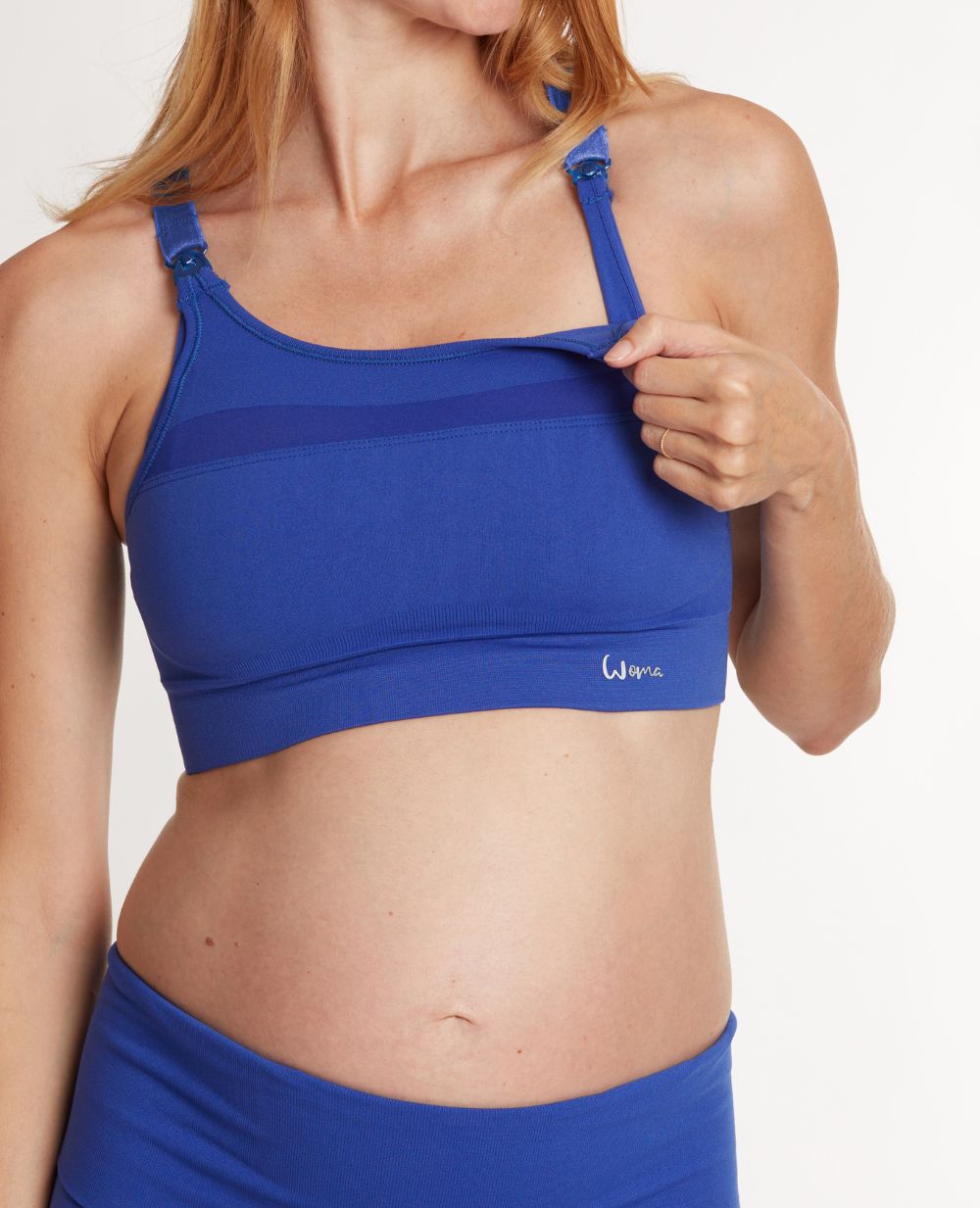 Woma electric blue maternity and nursing sports bra