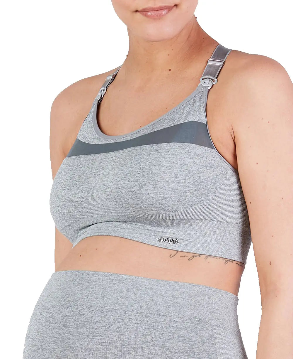 Brassière de sport grossesse et d’allaitement woma gris,