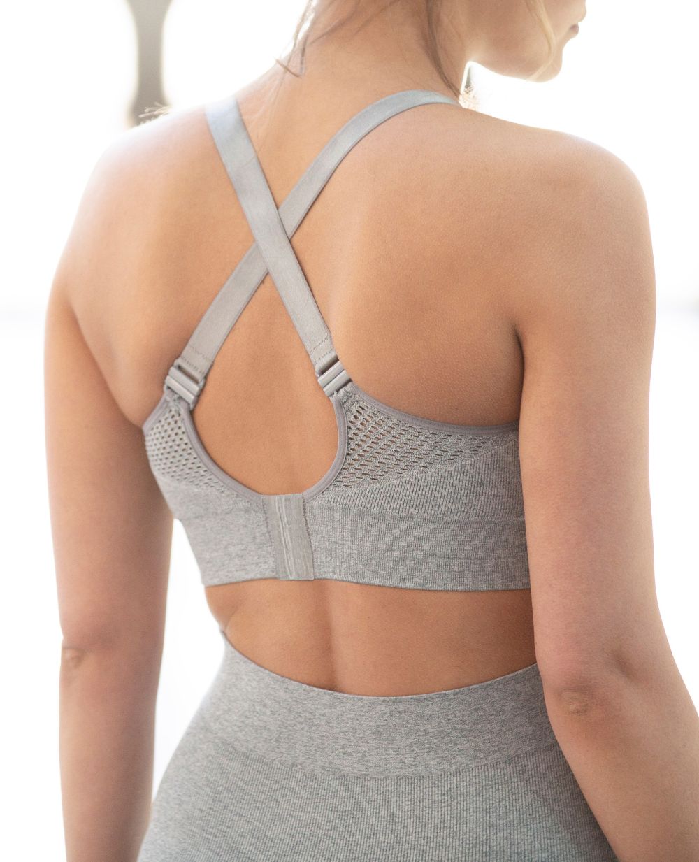 Brassière de sport de grossesse et d’allaitement Woma - Gris