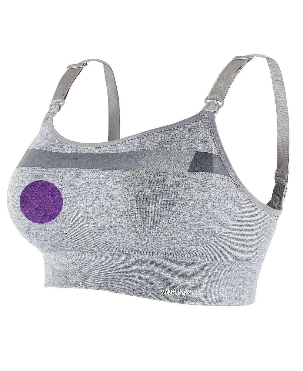 Brassière de sport grossesse et d’allaitement woma gris,