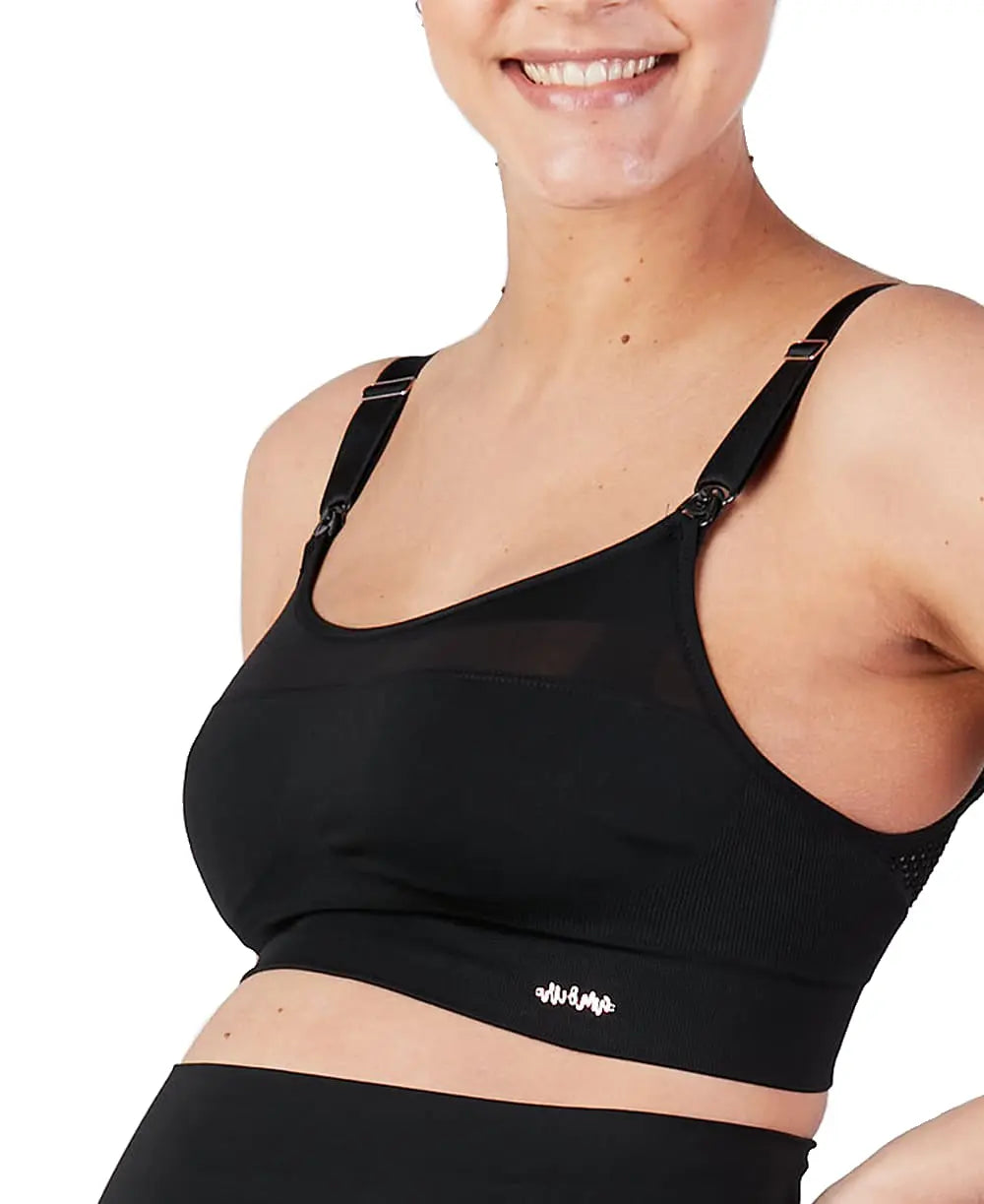 Brassière de sport grossesse et d’allaitement woma noir,