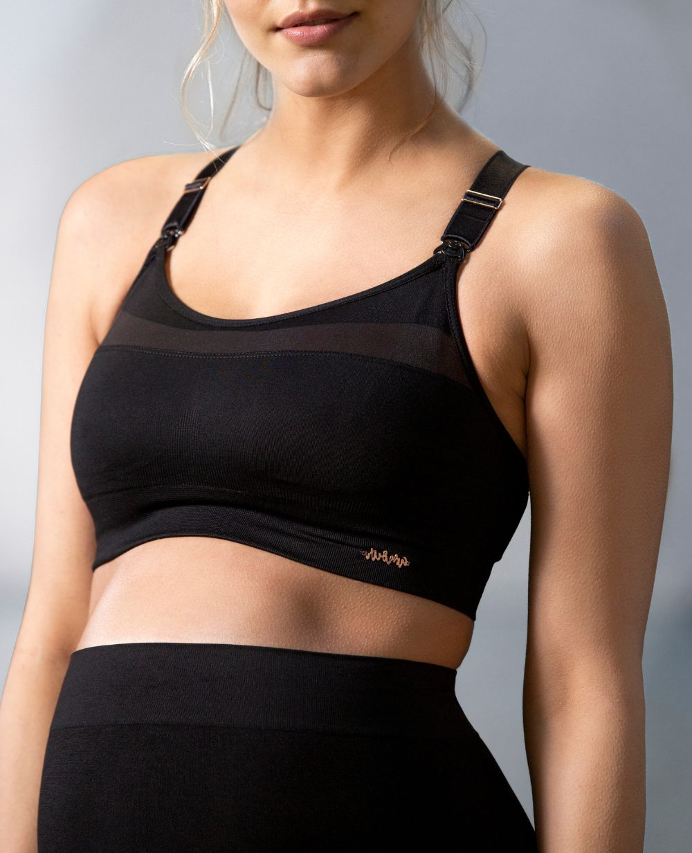 Brassière de sport de grossesse et d’allaitement Woma - Noir