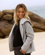 Caban de grossesse malo gris, cache cœur #couleur_gris