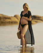 Caftano beachwear premaman Milos - Nero