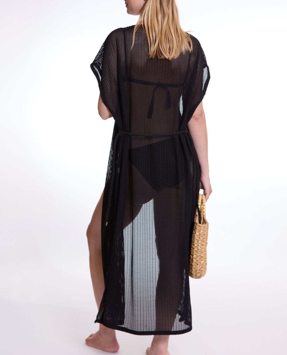 Milos Black Maternity Beachwear Caftan