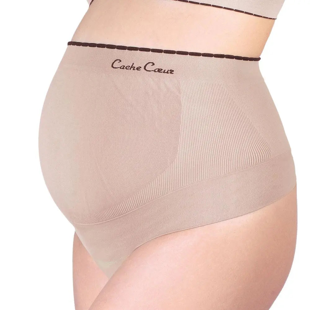 Ceinture de maintien grossesse illusion beige, cache cœur #couleur_beige