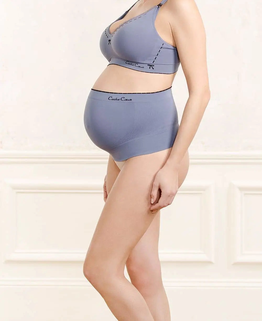 Ceinture de maintien grossesse illusion gris, cache cœur