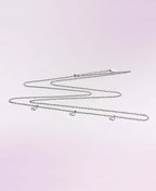 Chaine black rhodium pour bola grossesse, cache cœur