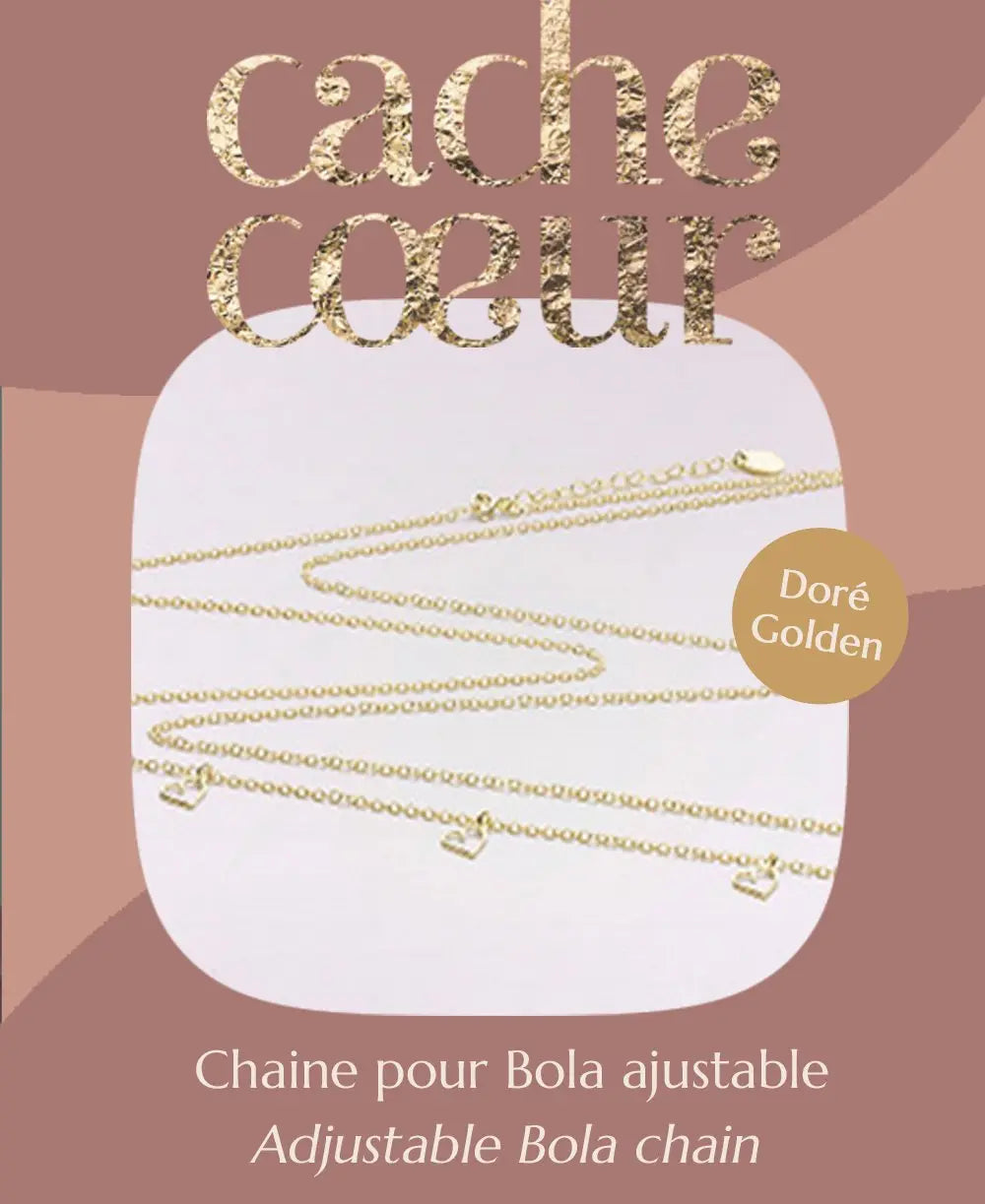 Chaine dorée à l’or fin pour bola grossesse, cache cœur