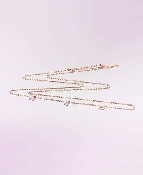 Chaine dorée à l’or rose pour bola grossesse, cache cœur