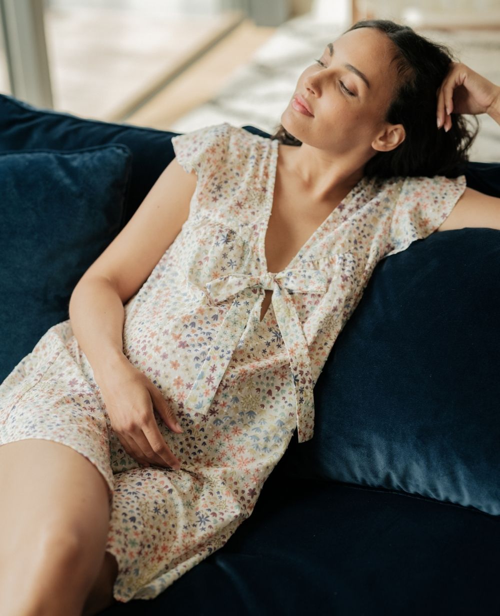 Chemise de nuit de grossesse et d’allaitement Caroline - Multicolore